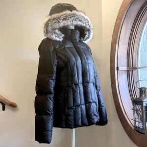 EDDIE BAUER Women's Black Down Puff Coat, size M.